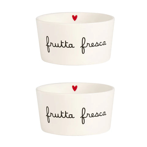 Set 2 Coppette in gres Frutta fresca da Simple Day
