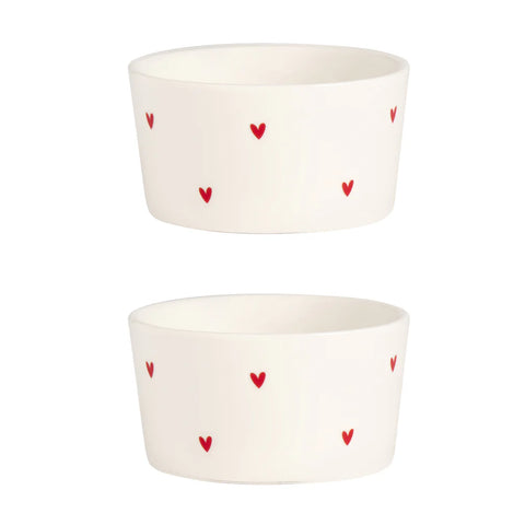 Set 2 Coppette in gres Tappezzeria cuori da Simple Day