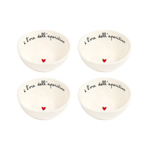 Set 4 Coppette in gres E' l'ora dell'aperitivo da Simple Day