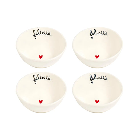 Set 4 Coppette in gres Felicità da Simple Day