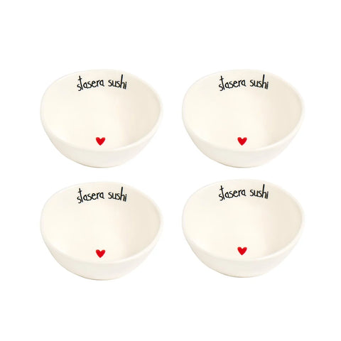 Set 4 Coppette in gres Stasera sushi da Simple Day