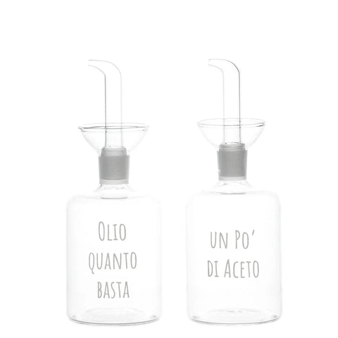 Set 2 Bottiglie Olio Quanto Basta - Un Po' di Aceto in stampato 2x250ml
