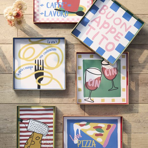 Vassoio quadrato 35 x 35 cm Summer Time Cocktail Polipropilene Tognana