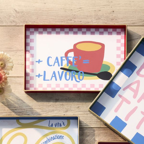 Vassoio rettangolare 40 x 26 cm Summer Time Caffè Polipropilene Tognana