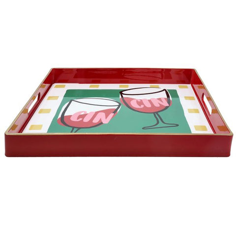 Vassoio quadrato 35 x 35 cm Summer Time Cocktail Polipropilene Tognana