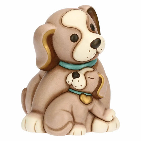 Coppia cani Todo papà e cucciolo in ceramica