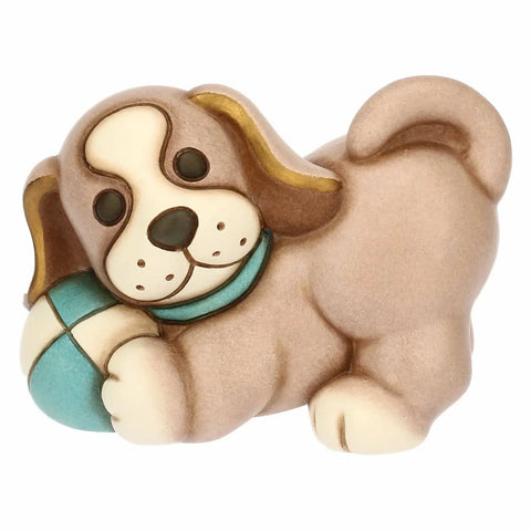 Cane Todo che gioca a palla in ceramica, medio
