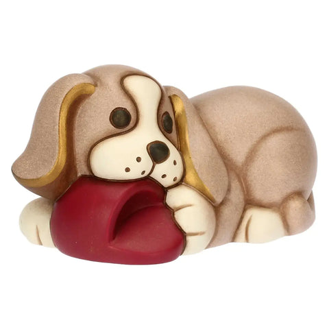Cane Todo con pantofola in ceramica, medio