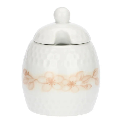 Mini zuccheriera in porcellana con cucchiaino