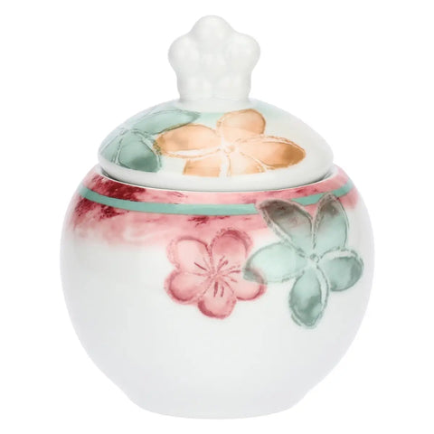 Set 2 tazzine caffè con zuccheriera in porcellana Bloomia