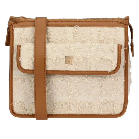 Borsa tracolla in tessuto ed ecopelle Linea Sempre con me