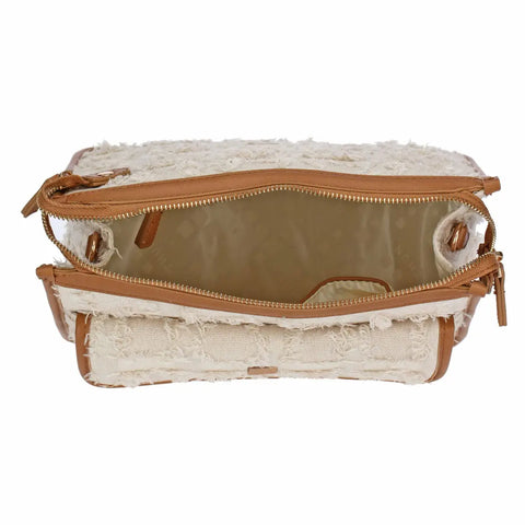 Borsa tracolla in tessuto ed ecopelle Linea Sempre con me