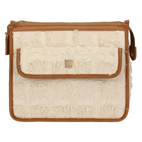 Borsa tracolla in tessuto ed ecopelle Linea Sempre con me