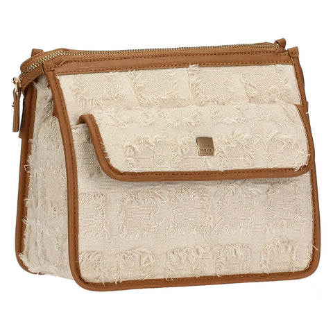 Borsa tracolla in tessuto ed ecopelle Linea Sempre con me