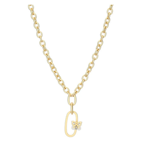 Collana a maglie ovali con farfalla Thun