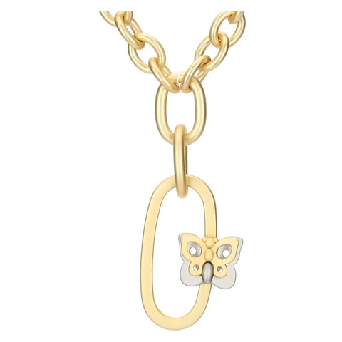 Collana a maglie ovali con farfalla Thun