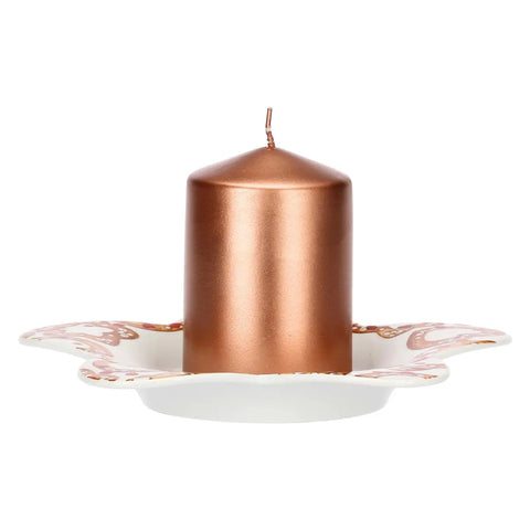 Piattino a forma di stella in porcellana con candela Thunland