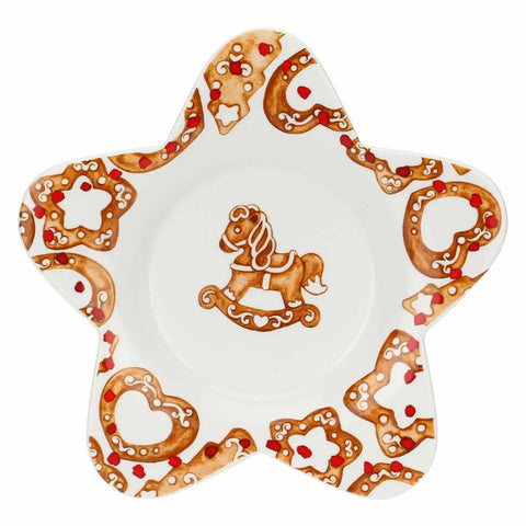 Piattino a forma di stella in porcellana con candela Thunland