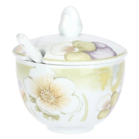 Zuccheriera con cucchiaino in porcellana Bloom Thun