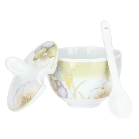 Zuccheriera con cucchiaino in porcellana Bloom Thun