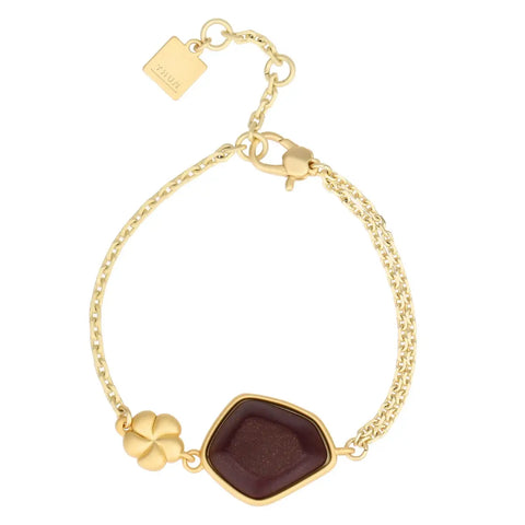 Bracciale con pietra ceramica e fiore