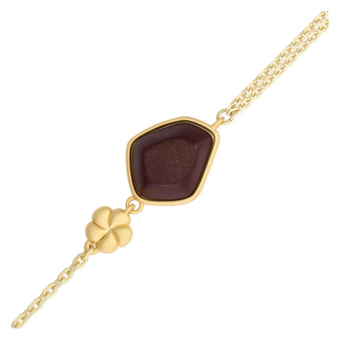 Bracciale con pietra ceramica e fiore