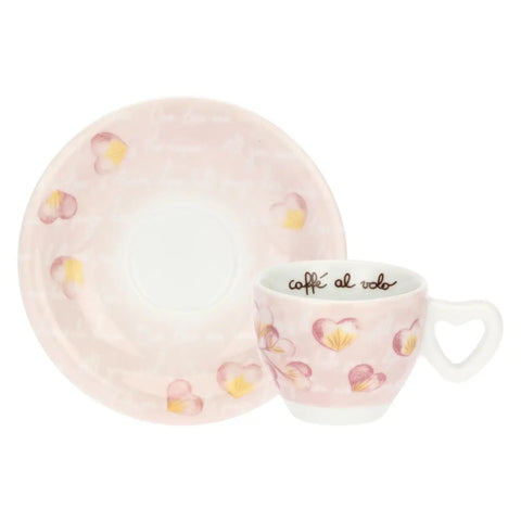 Set 6 tazzine espresso Cuori in fiore