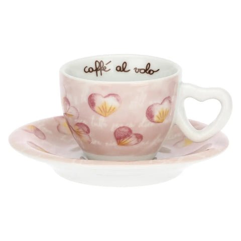Set 6 tazzine espresso Cuori in fiore