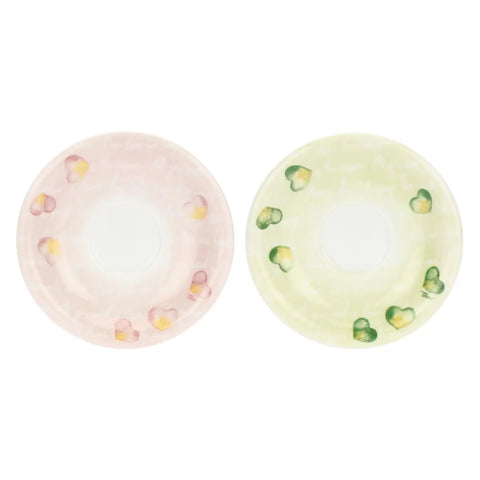 Set 2 tazze espresso Cuori in fiore con zuccheriera