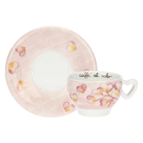 Set 2 tazze cappuccino Cuori in fiore