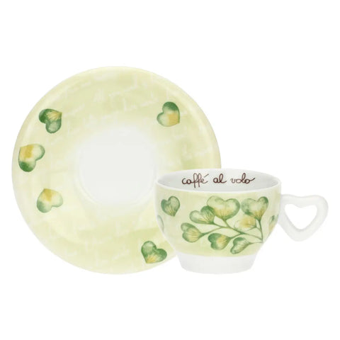 Set 2 tazze cappuccino Cuori in fiore