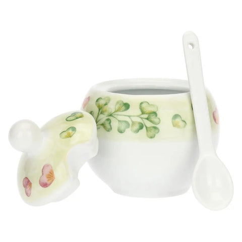 Zuccheriera con cucchiaino Cuori in fiore