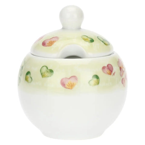 Zuccheriera con cucchiaino Cuori in fiore