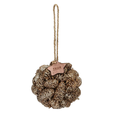 Palla decorativa con pigne oro