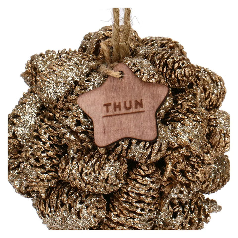 Palla decorativa con pigne oro