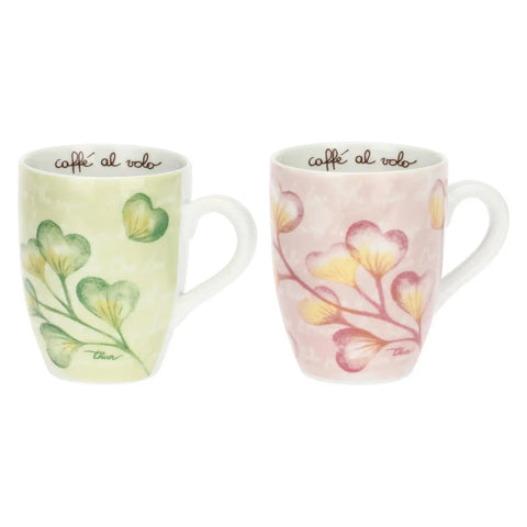 Set 2 Mug Cuori in fiore