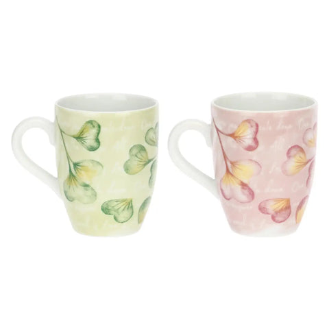 Set 2 Mug Cuori in fiore