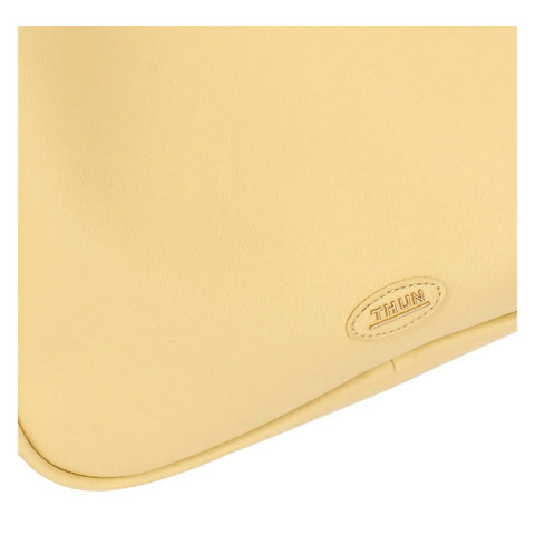 Shopper in ecopelle con pochette interna, gialla