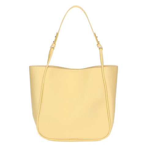 Shopper in ecopelle con pochette interna, gialla