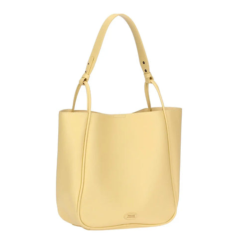 Shopper in ecopelle con pochette interna, gialla