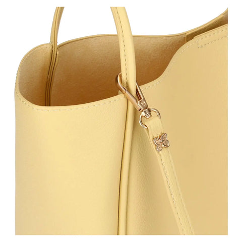 Shopper in ecopelle con pochette interna, gialla