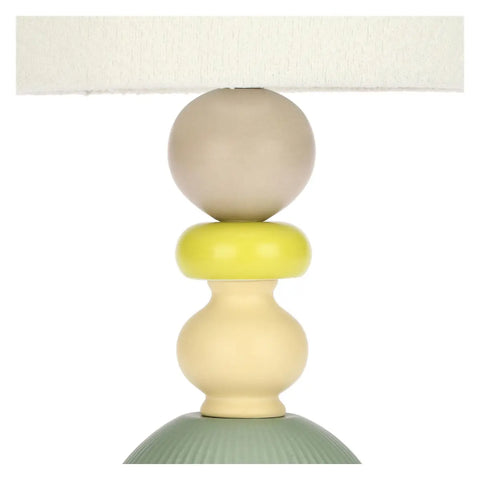Lampada in porcellana, verde e gialla Thun