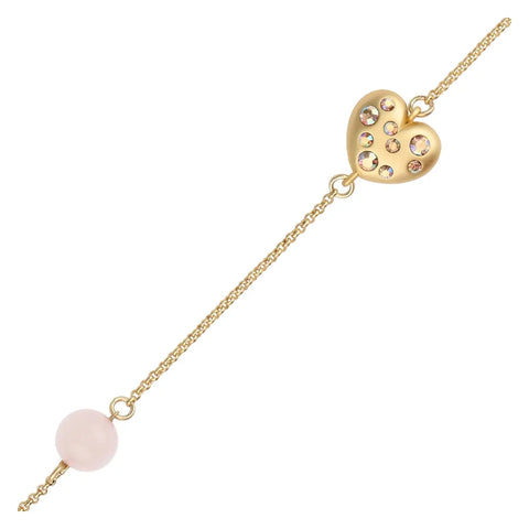 Bracciale cuore con brillanti e perla rosa Thun