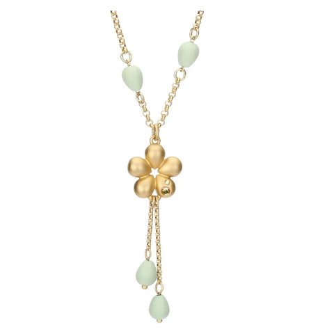 Collana girocollo con pendente margherita e perle a goccia Thun