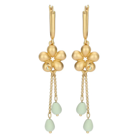 Orecchini pendenti margherita con perle a goccia Thun