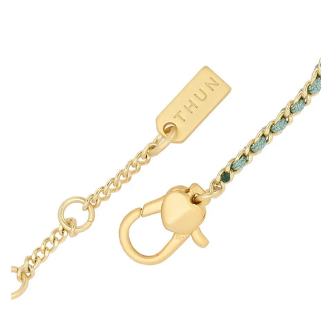 Bracciale catena e tessuto con quadrifoglio Thun