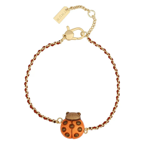 Bracciale catena e tessuto con coccinella Thun