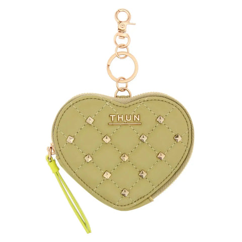 Portachiavi astuccio cuore con borchie, verde pistacchio Thun