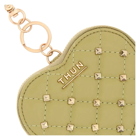 Portachiavi astuccio cuore con borchie, verde pistacchio Thun