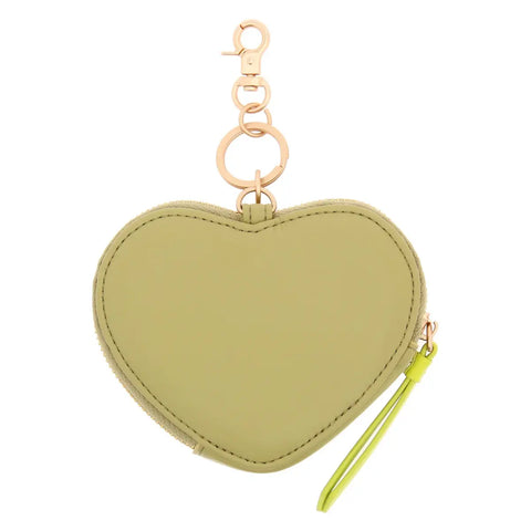 Portachiavi astuccio cuore con borchie, verde pistacchio Thun